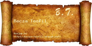 Becza Teofil névjegykártya